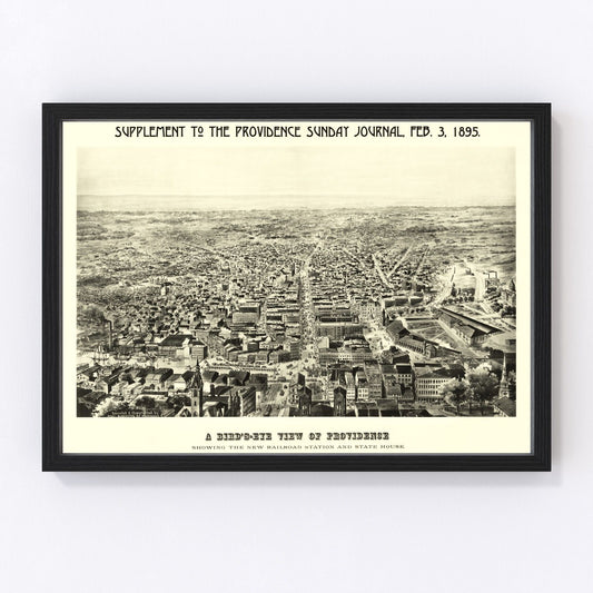 Vintage map of Providence, Rhode Island, 1895