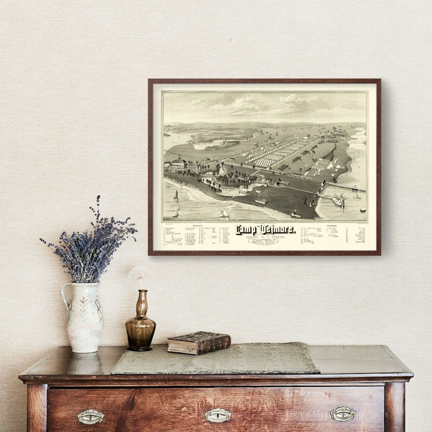 Vintage Map of Camp Wetmore, Rhode Island, 1885