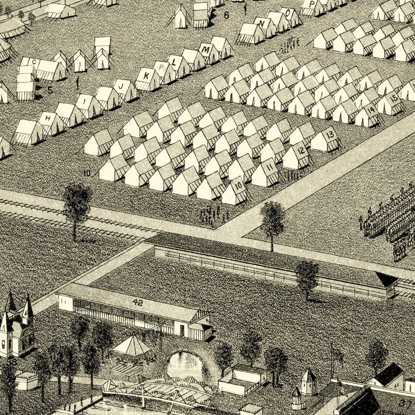 Vintage Map of Camp Wetmore, Rhode Island, 1885