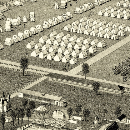 Vintage Map of Camp Wetmore, Rhode Island, 1885