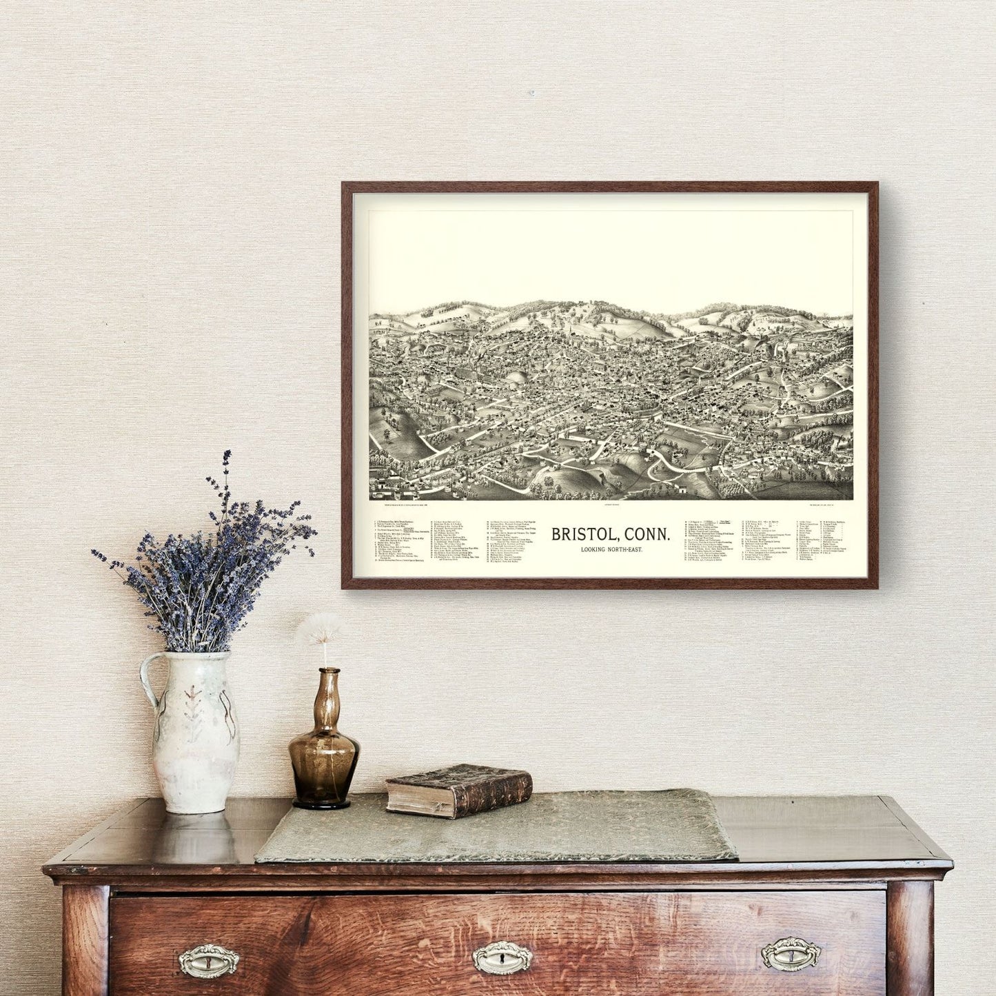 Vintage Map of Bristol, Connecticut, 1889