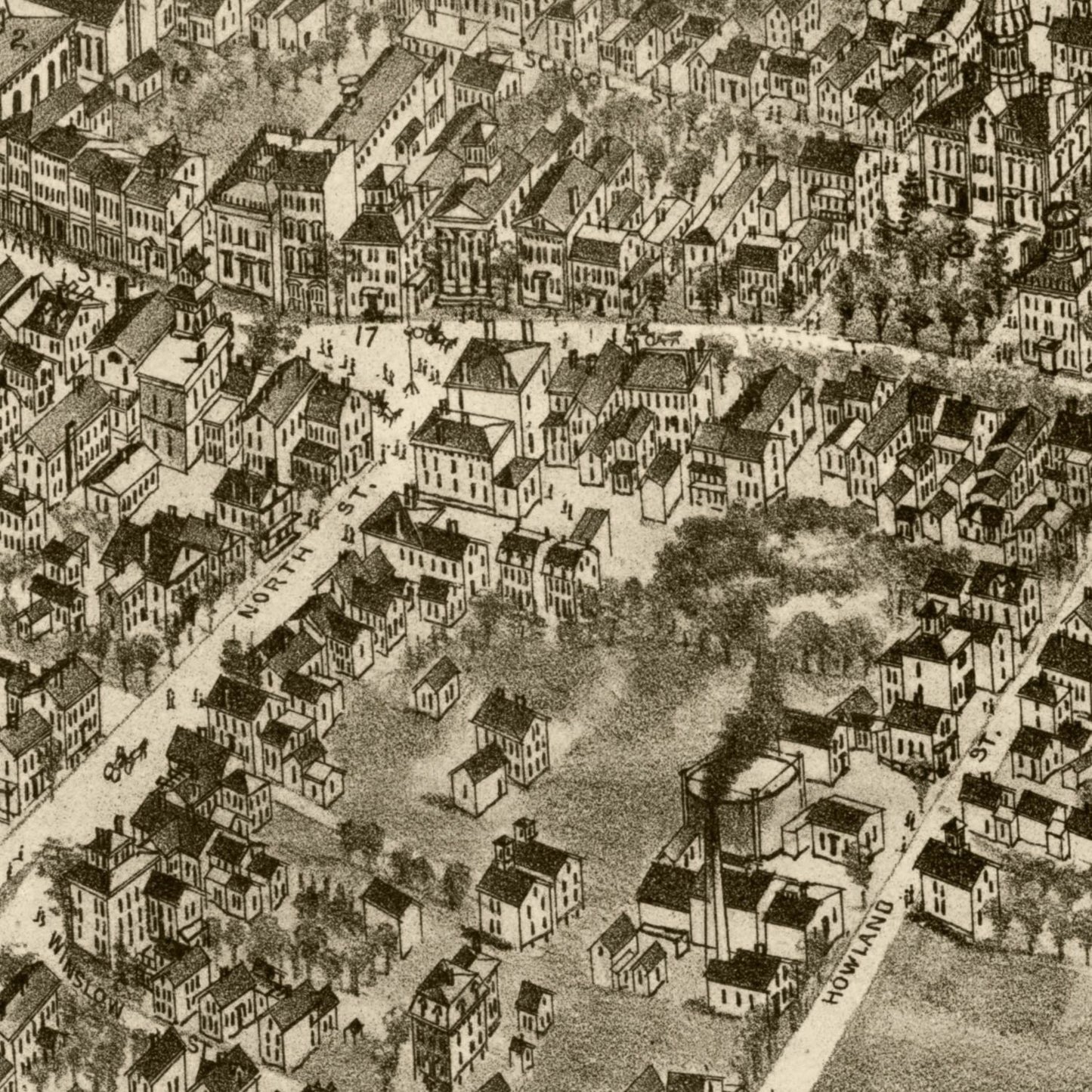Vintage Map of Plymouth, Massachusetts, 1882