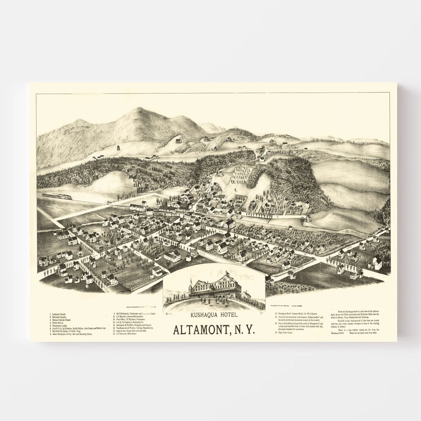 Vintage Map of Altamont, New York, 1890
