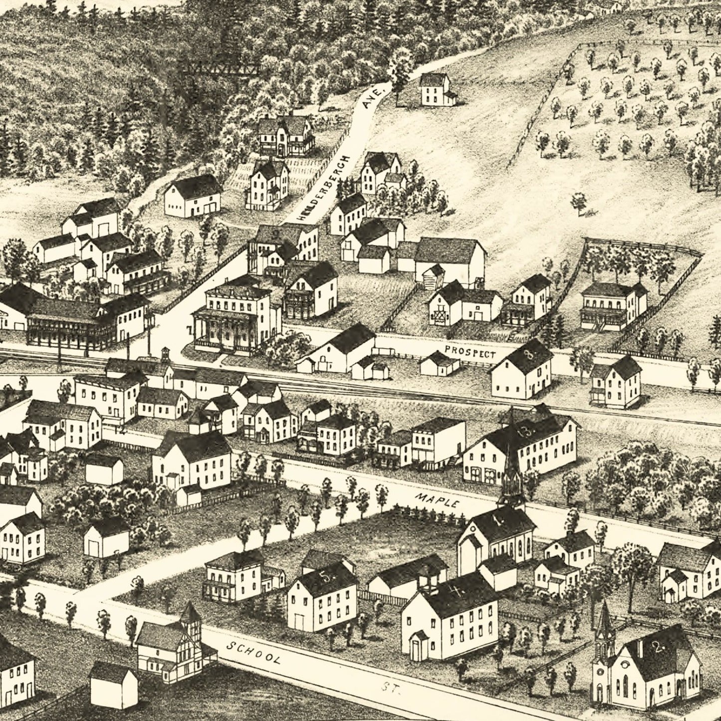 Vintage Map of Altamont, New York, 1890