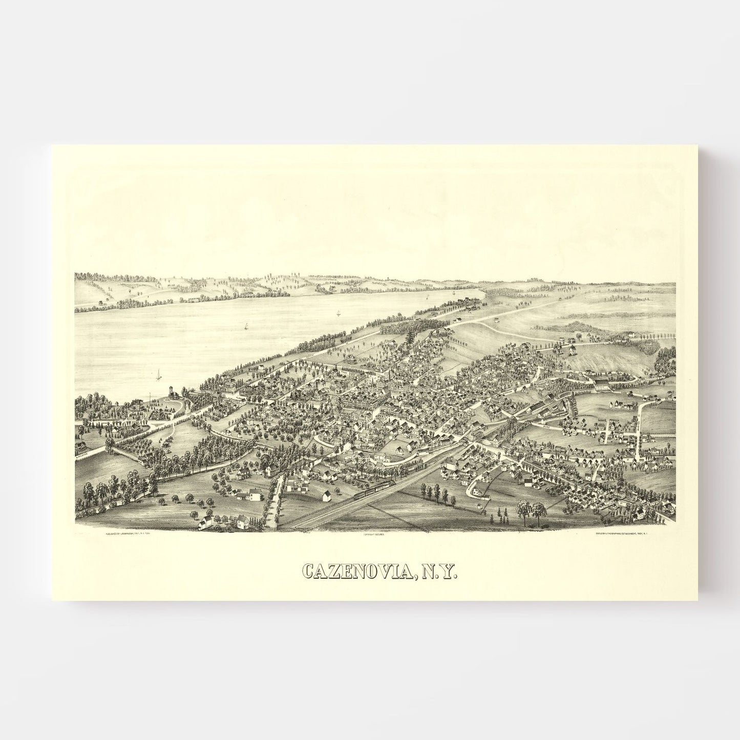 Vintage Map of Cazenovia, New York, 1890