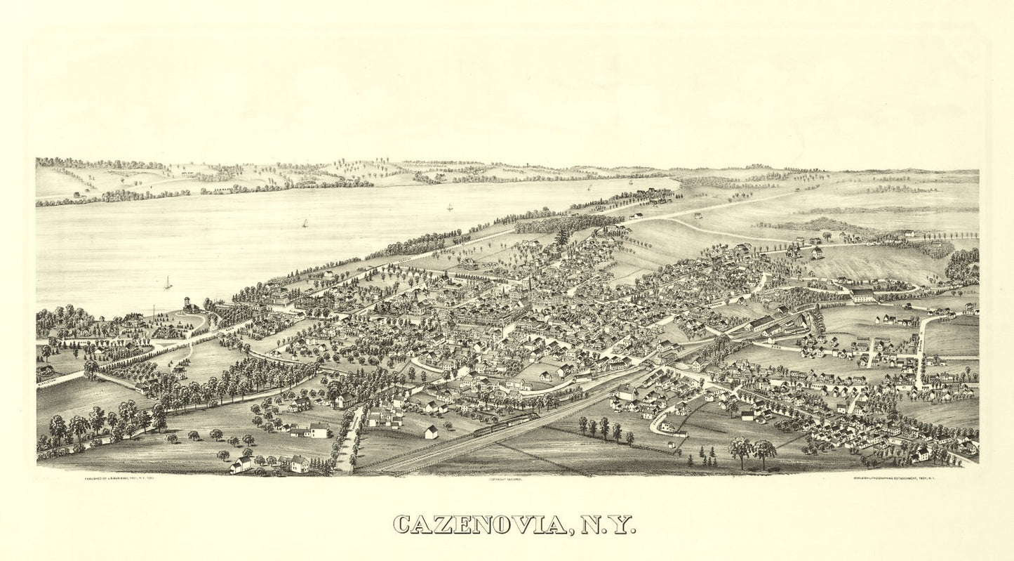 Vintage Map of Cazenovia, New York, 1890