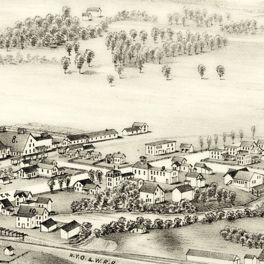 Vintage Map of Cleveland, New York, 1890
