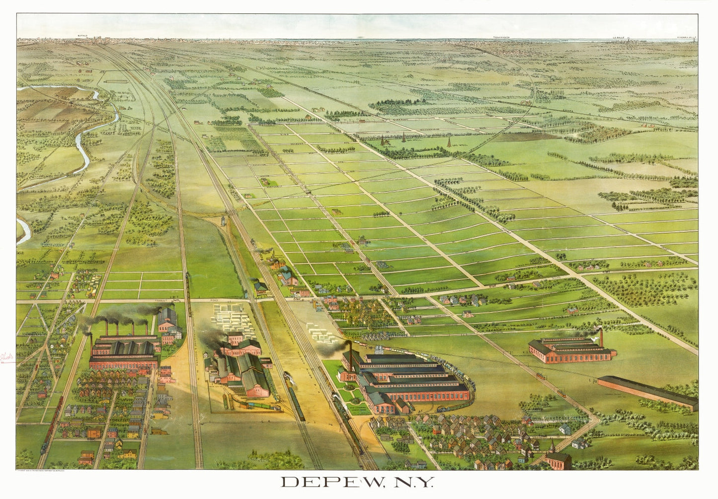 Vintage Map of Depew, New York, 1898