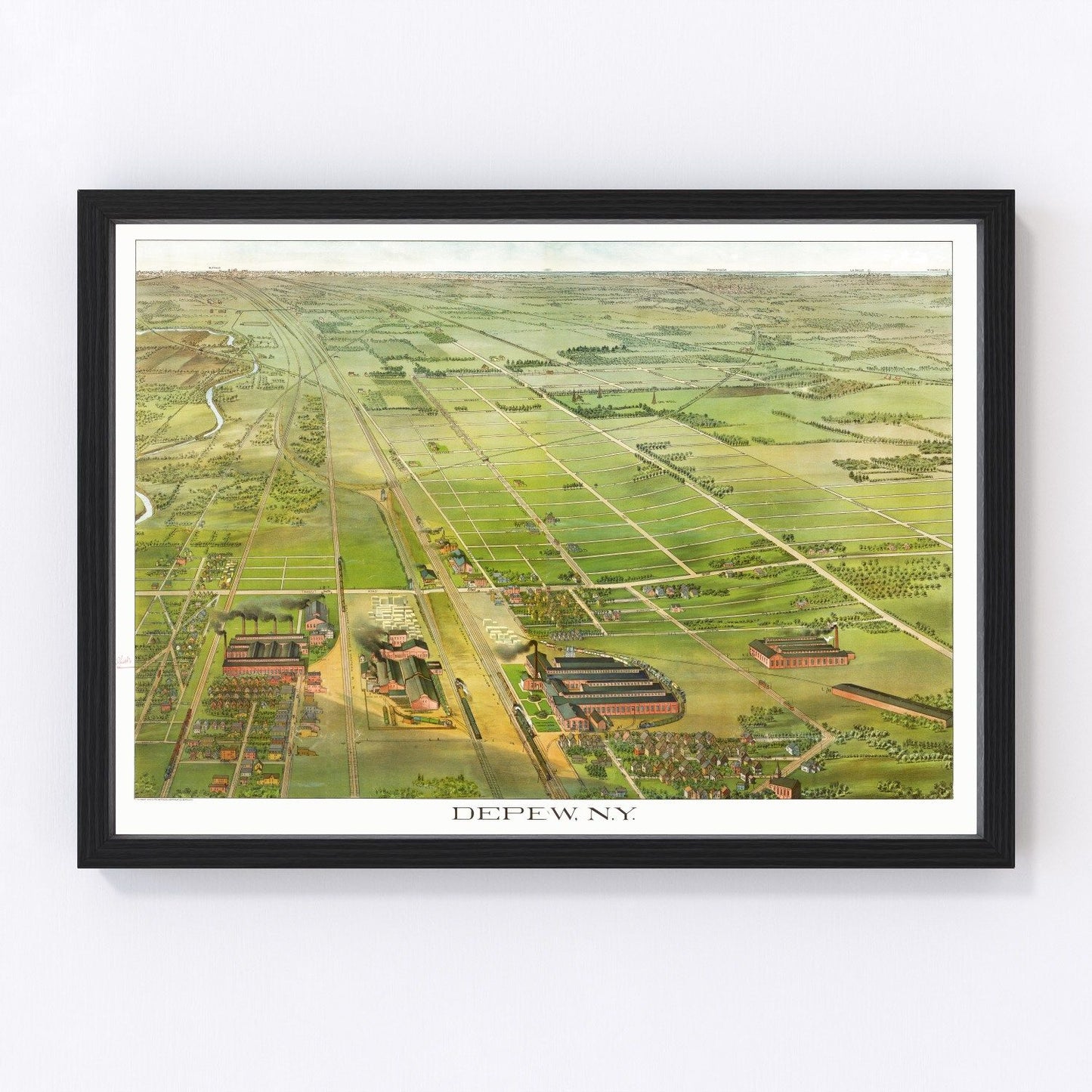vintage map of depew, new york, 1898