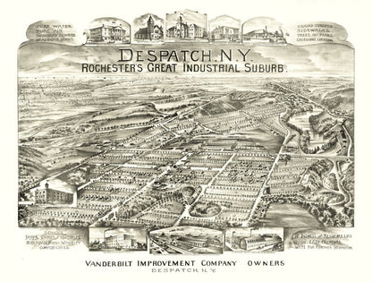 Vintage Map of Despatch, New York 1890