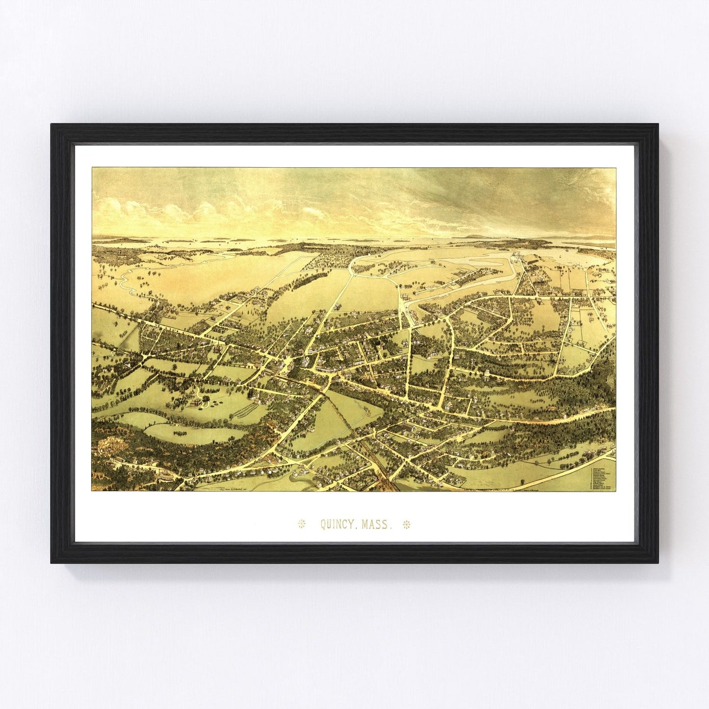 Vintage map of Quincy, Massachusetts, 1878