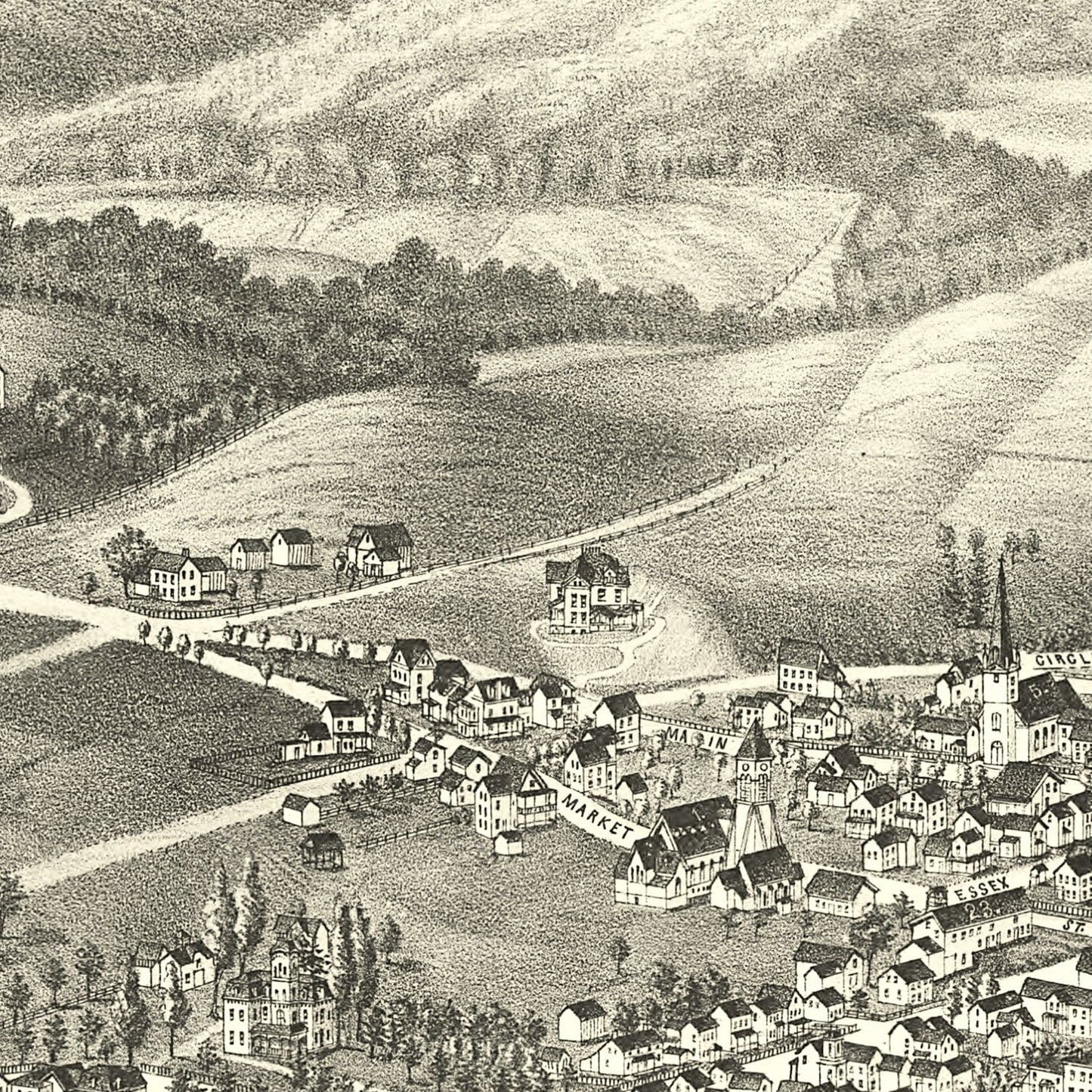 Vintage Map of Ellenville, New York 1887