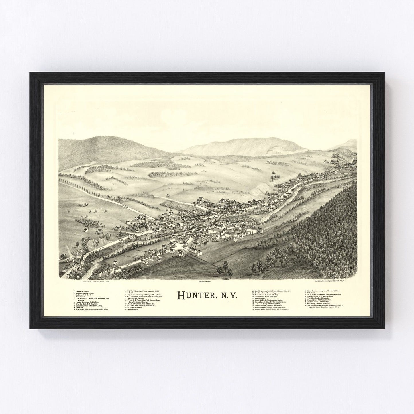vintage map of Hunter, New York, 1890