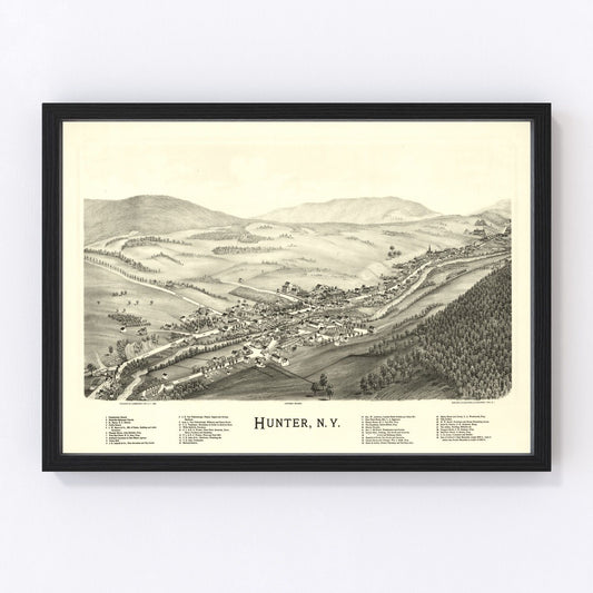 vintage map of Hunter, New York, 1890