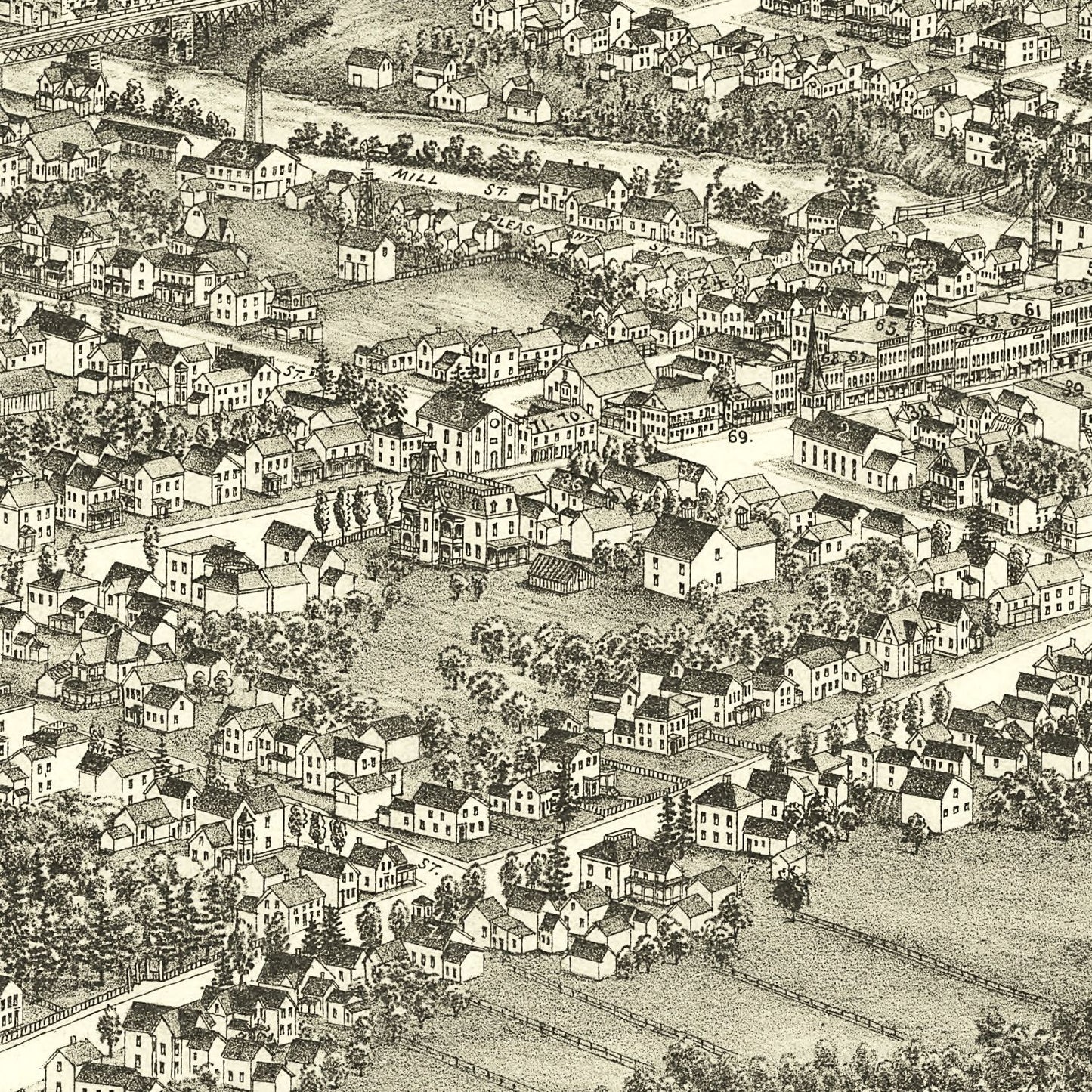 Vintage Map of Le Roy, New York, 1892