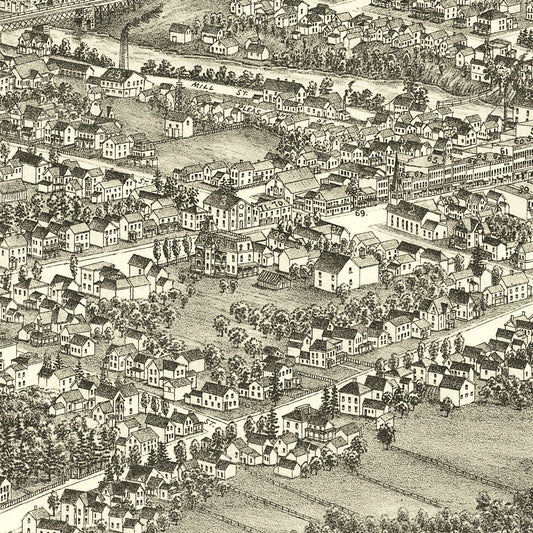 Vintage Map of Le Roy, New York, 1892