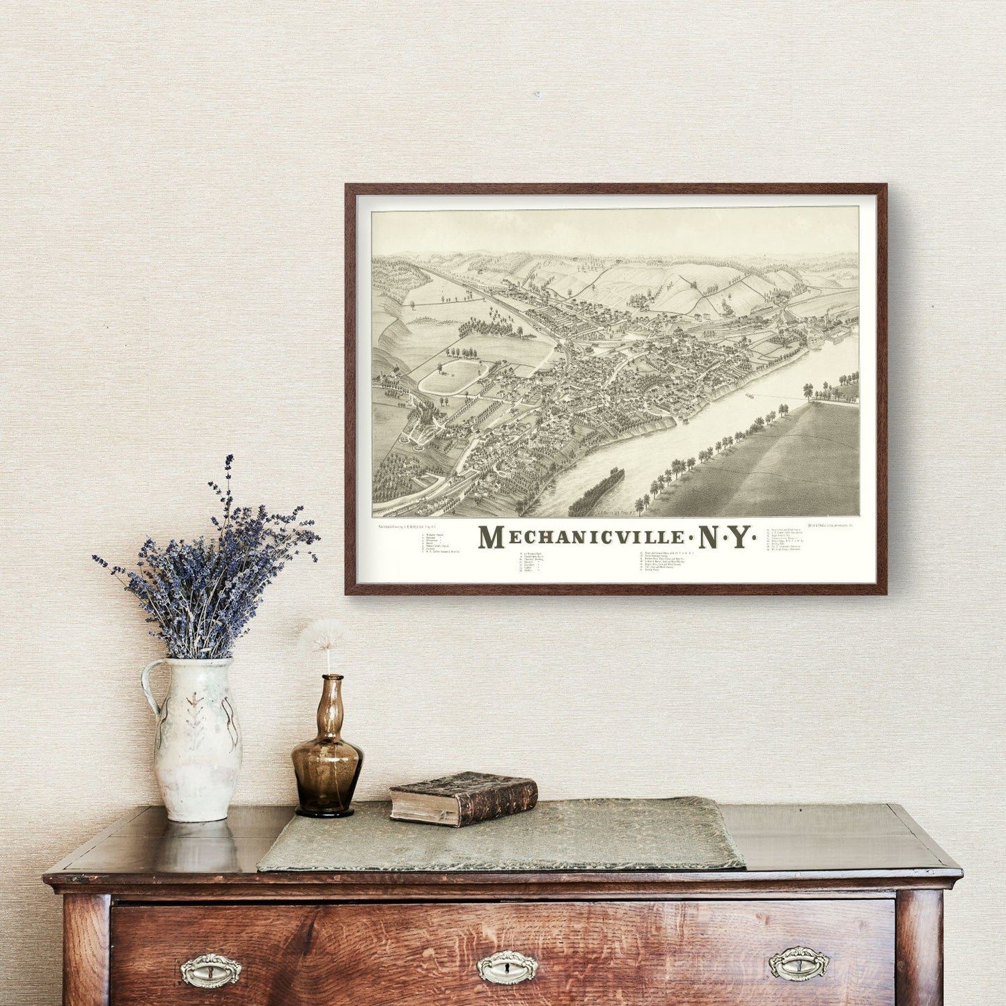 Vintage Map of Mechanicville, New York, 1880