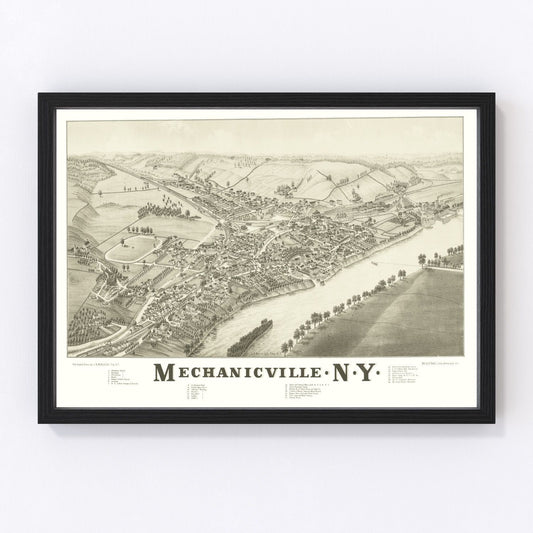 Vintage map of Mechanicville, New York, 1880