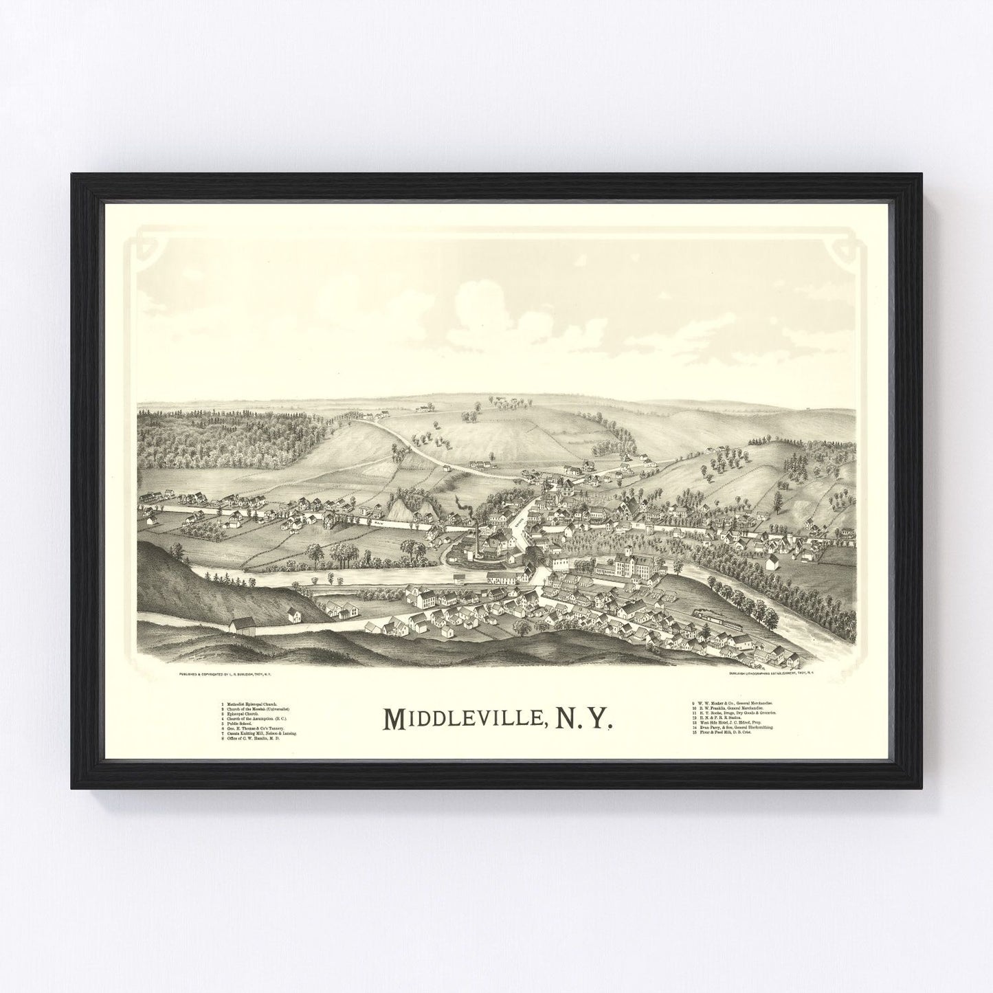 vintage map of Middleville, New York, 1890