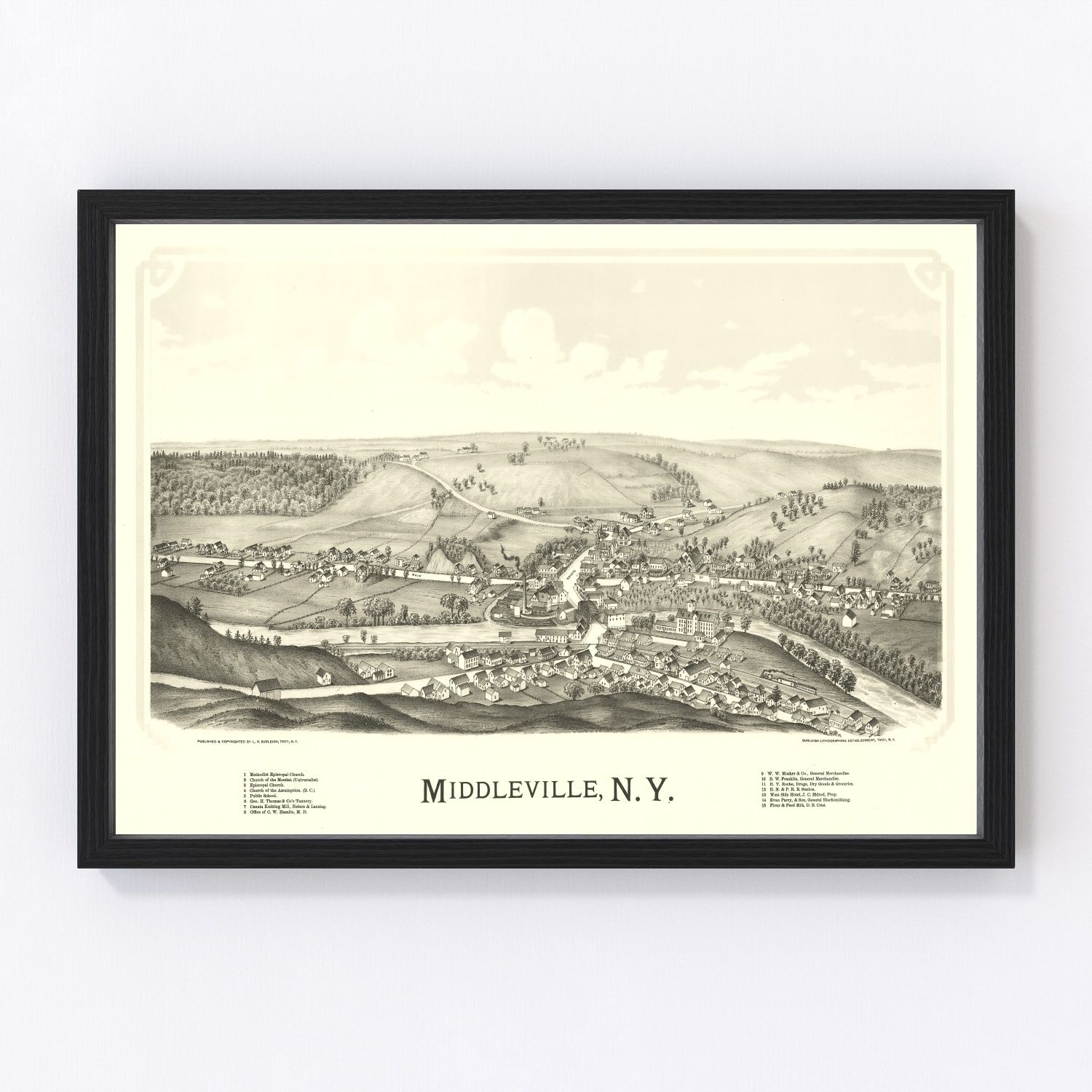 vintage map of Middleville, New York, 1890