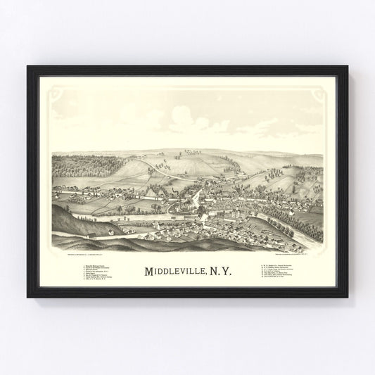 vintage map of Middleville, New York, 1890