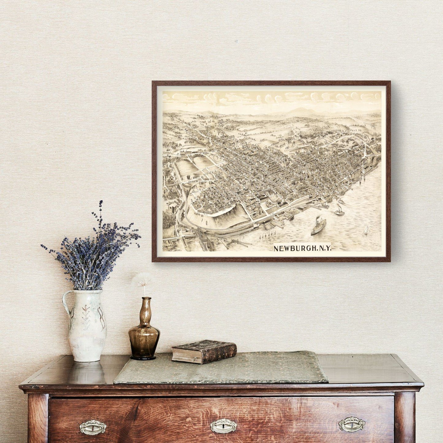 Vintage Map of Newburgh, New York, 1900