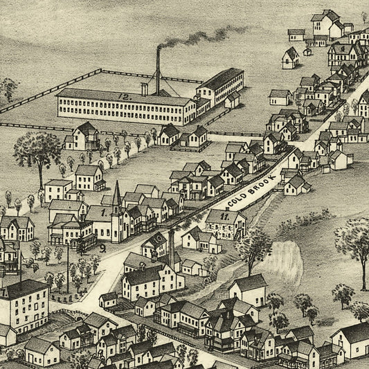 Vintage Map of Poland, New York, 1890