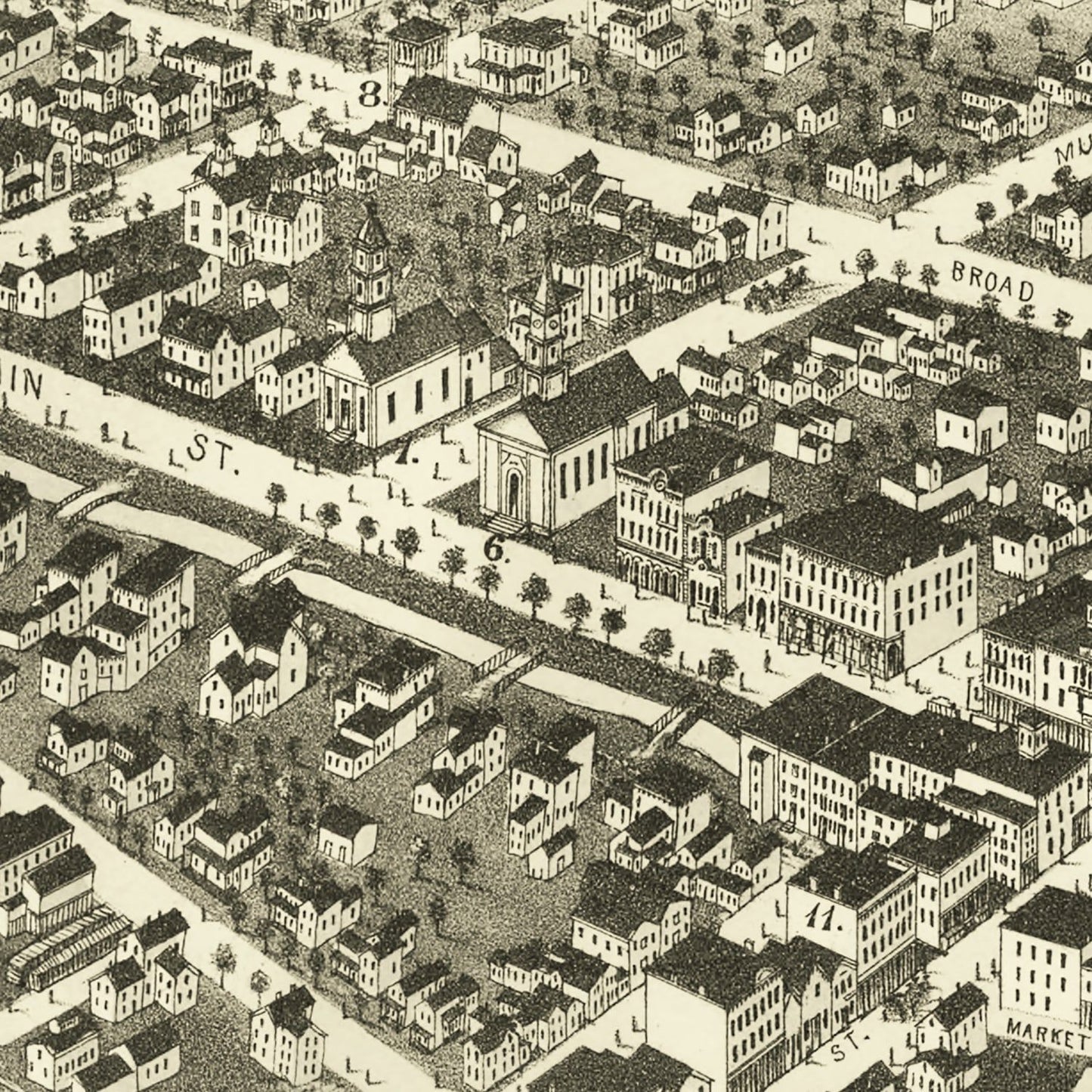 Vintage Map of Oneida, New York, 1874