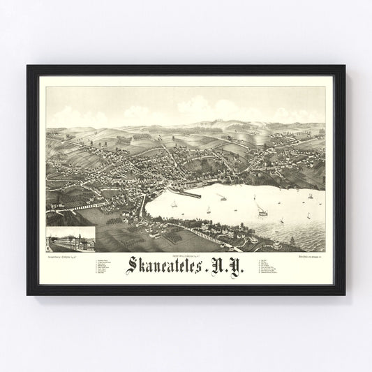 vintage map of Skaneateles, New York, 1884