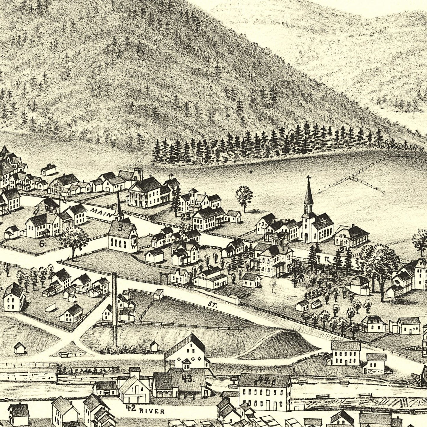 Vintage Map of Warrensburgh, New York, 1891