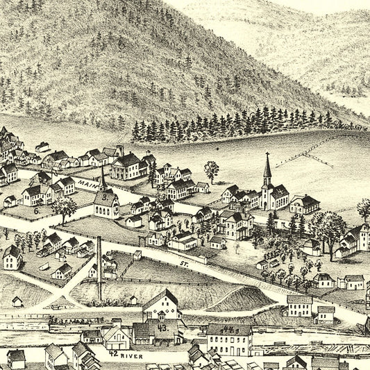 Vintage Map of Warrensburgh, New York, 1891