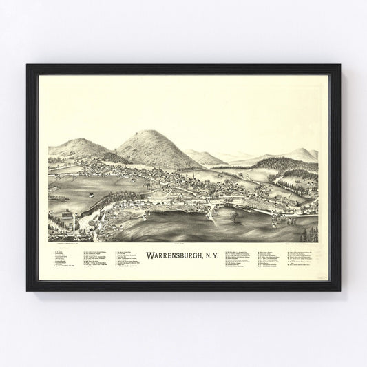 Vintage map of Warrensburgh, New York, 1891