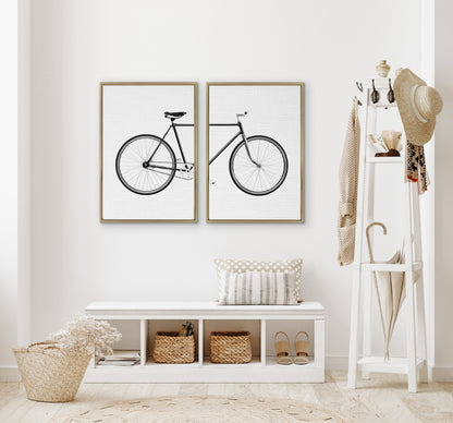 Bicycle Framed Canvas Wall Art Set