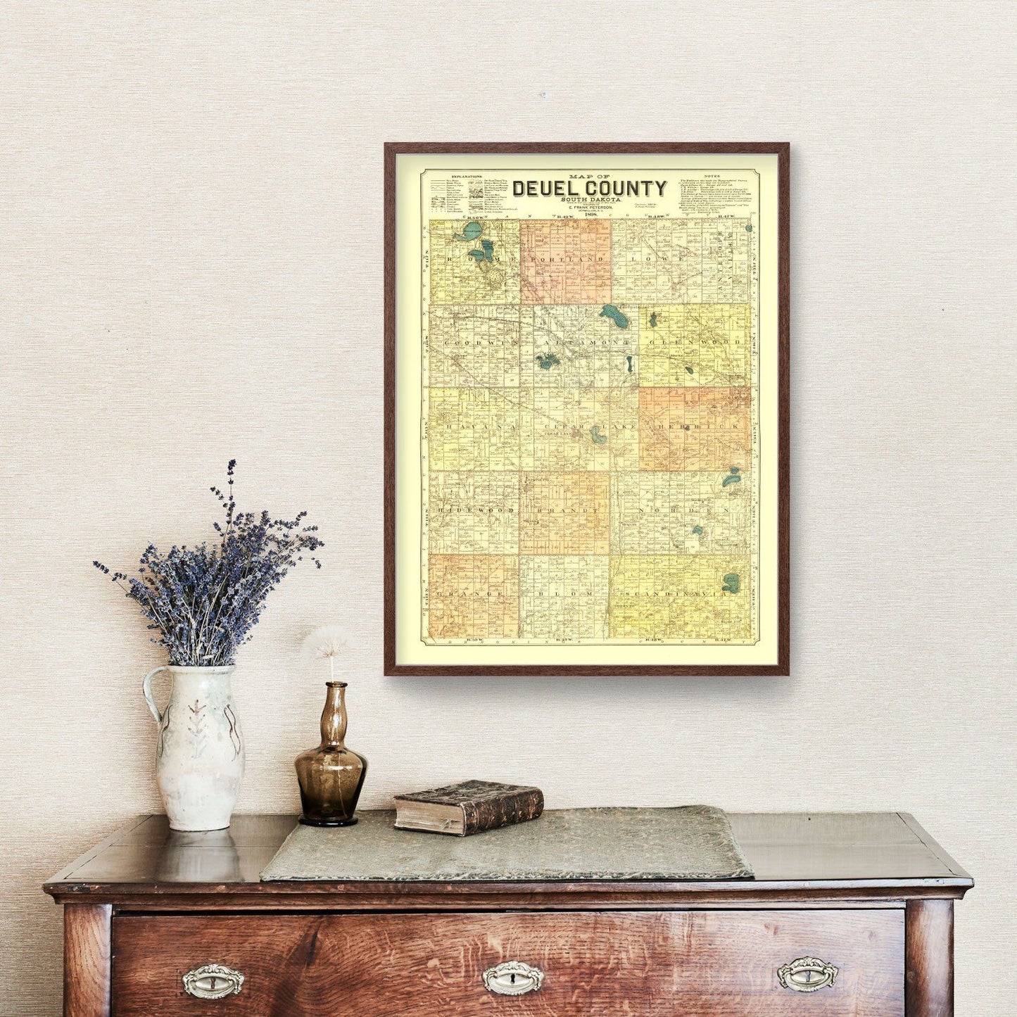 Vintage Map of Deuel County, South Dakota 1899