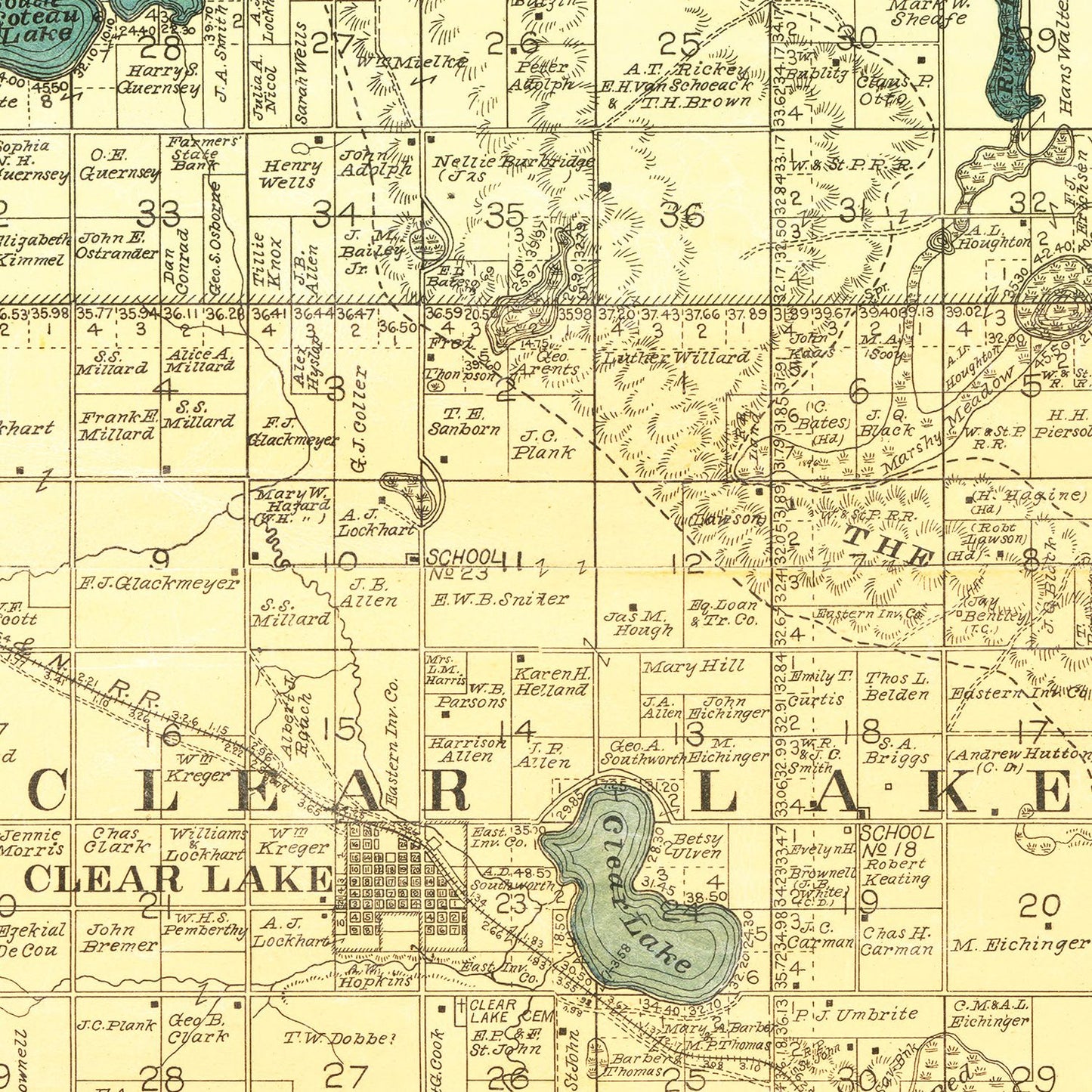 Vintage Map of Deuel County, South Dakota 1899