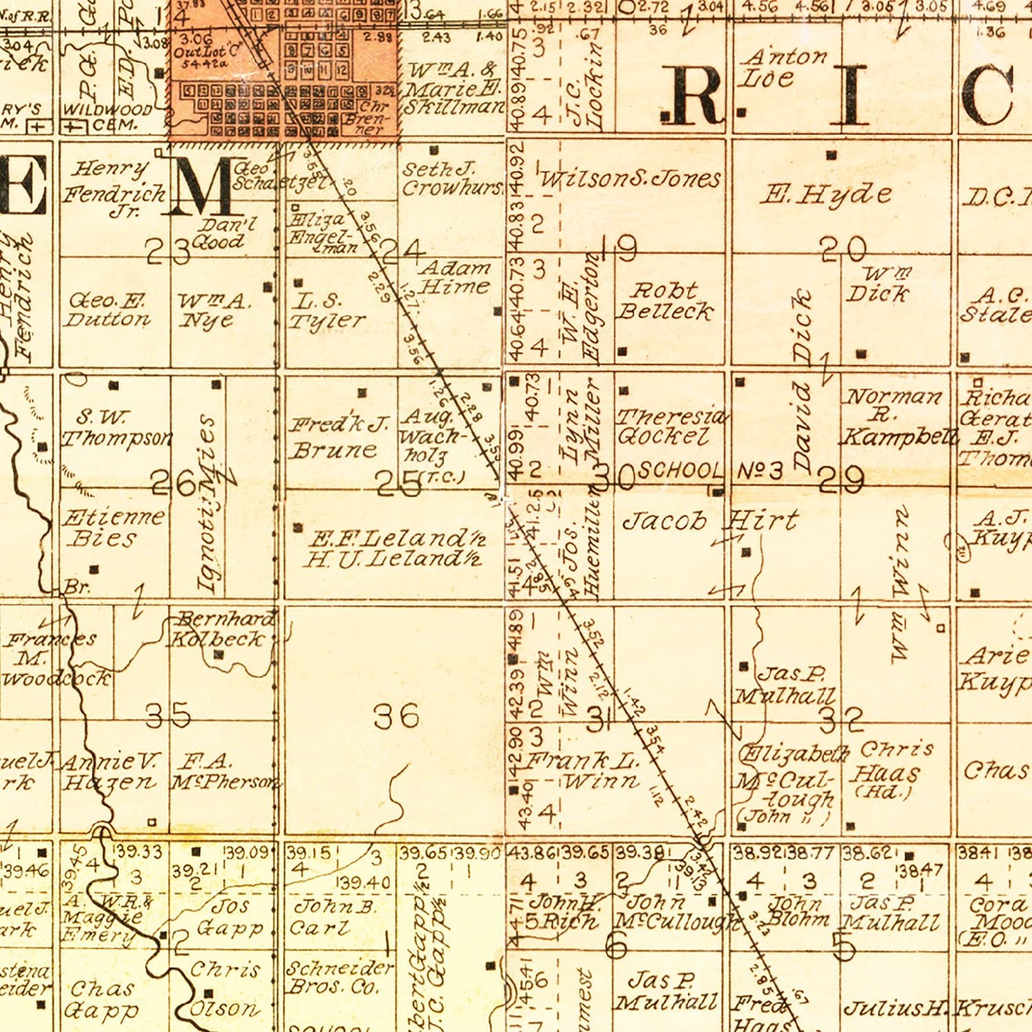 Vintage Map of McCook County, South Dakota, 1900