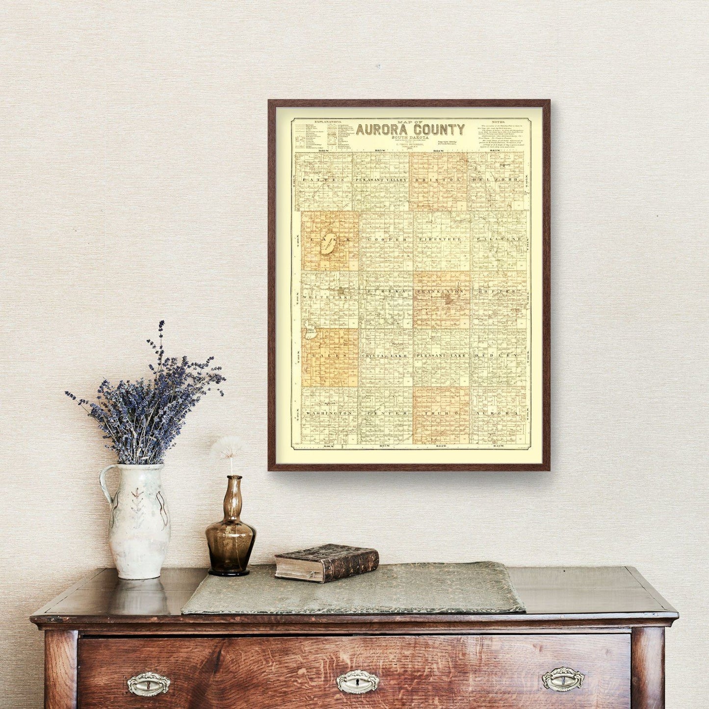 Vintage Map of Aurora County, South Dakota, 1900