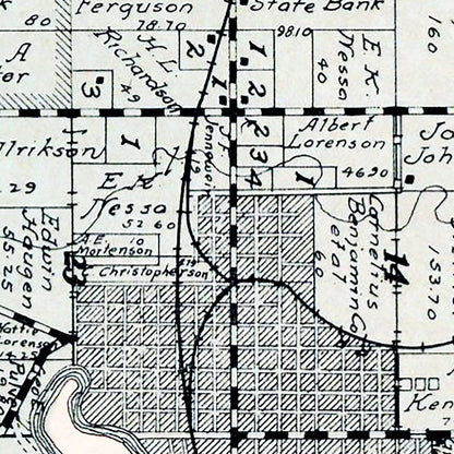 Vintage Map of Canton Township, Lincoln County, SD, 1929