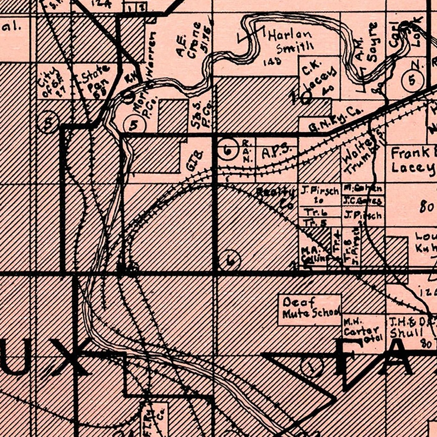 Vintage Map of Minnehaha County, South Dakota, 1913