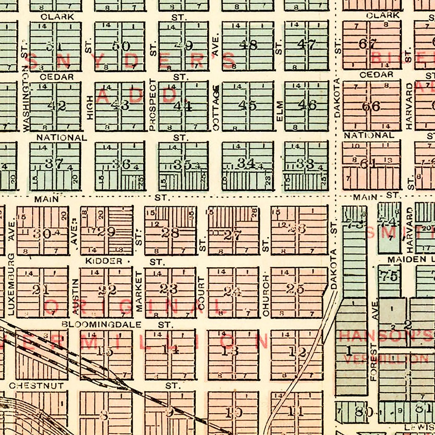 Vintage Map of Vermillion, South Dakota, 1894