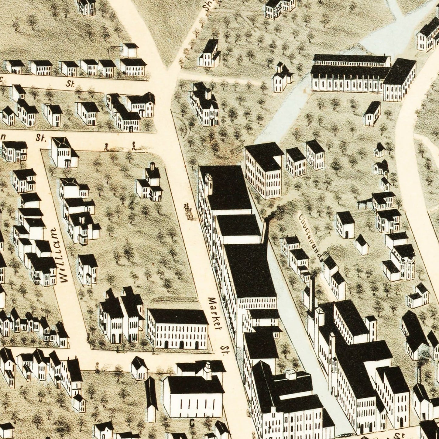 Vintage Map of Amsterdam, New York, 1875