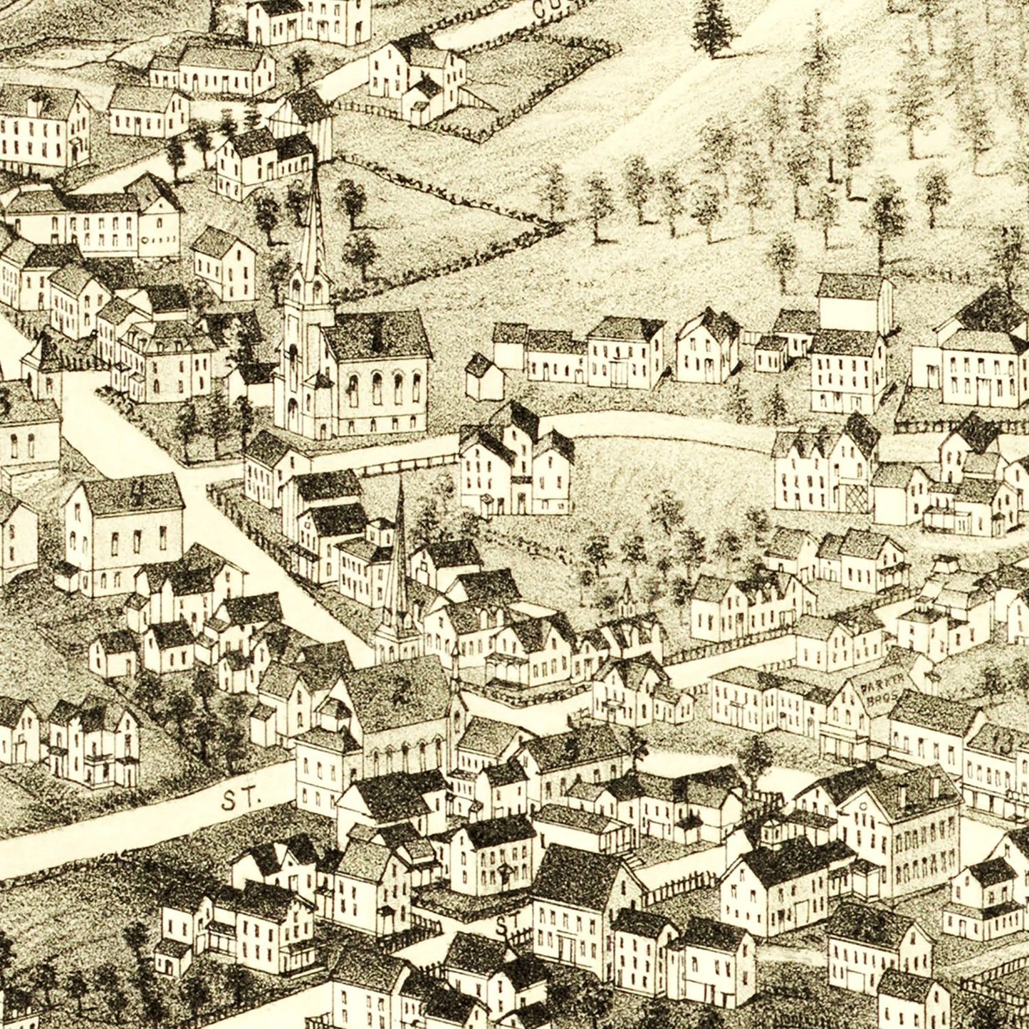 Vintage Map of Ashburnham, Massachusetts, 1886