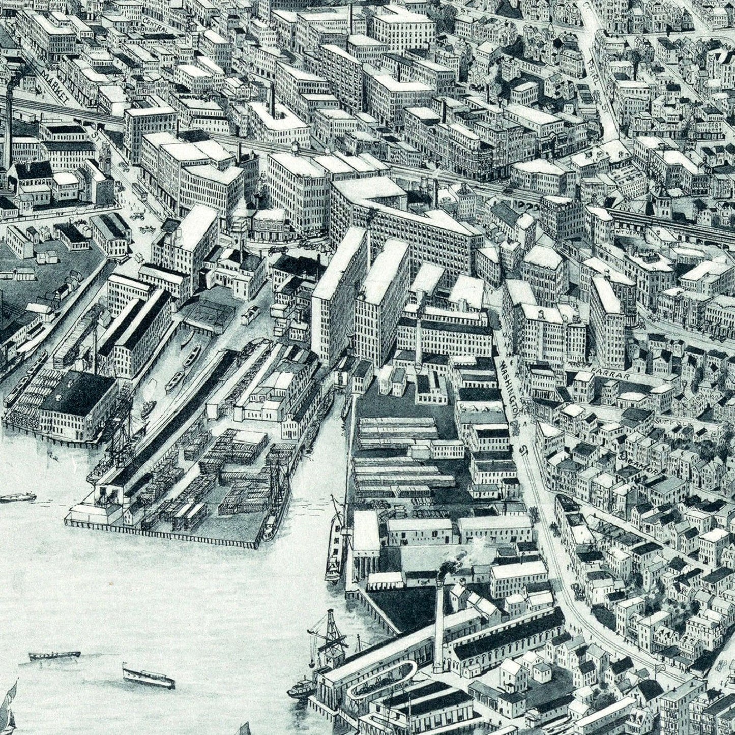 Vintage Map of Lynn, Massachusetts, 1916