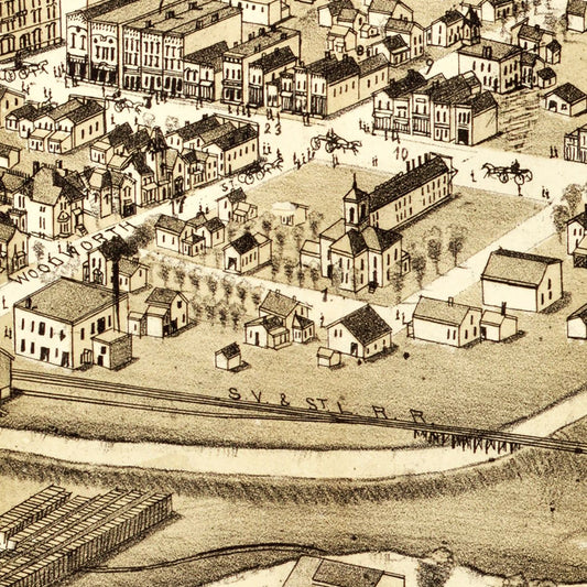 Vintage Map of Alma, Michigan, 1885