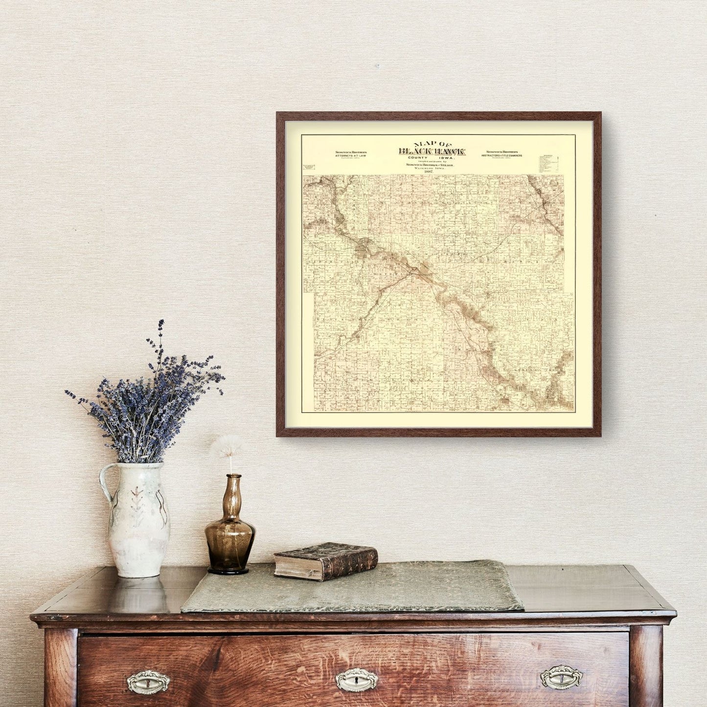 Vintage Map of Black Hawk County, Iowa, 1887