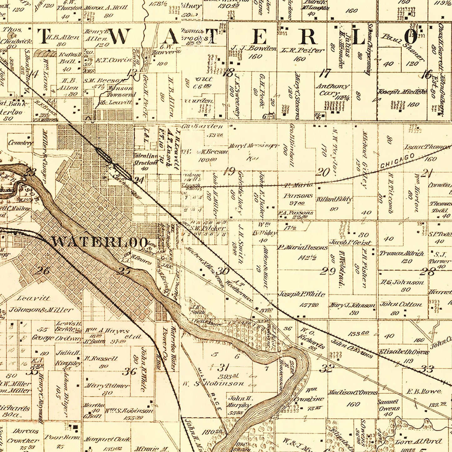 Vintage Map of Black Hawk County, Iowa, 1887