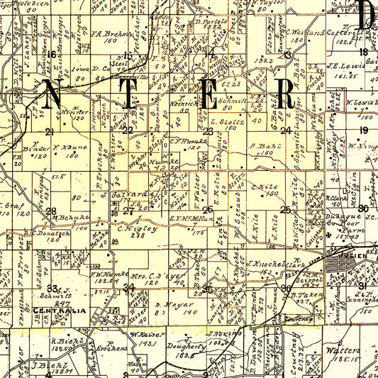 Vintage Map of Dubuque County, Iowa, 1900