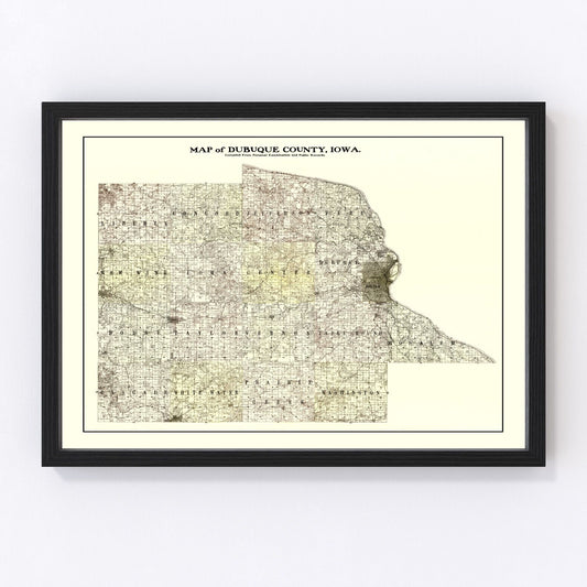 Vintage map of Dubuque County, Iowa, 1900