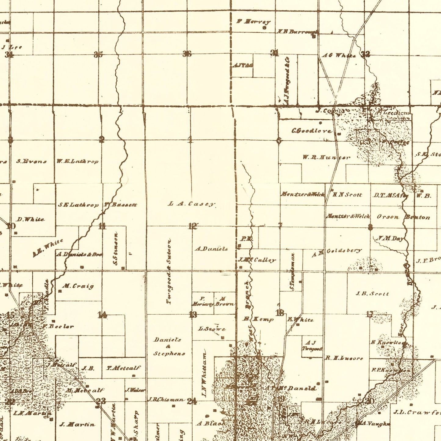 Vintage Map of Linn County, Iowa, 1949