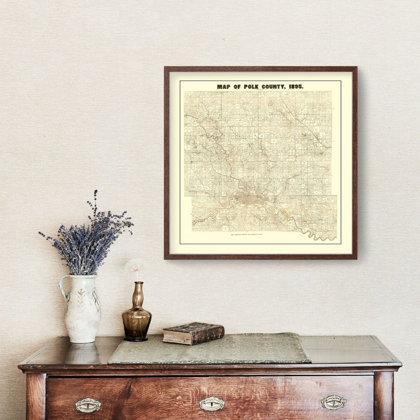 Vintage Map of Polk County, Iowa, 1895